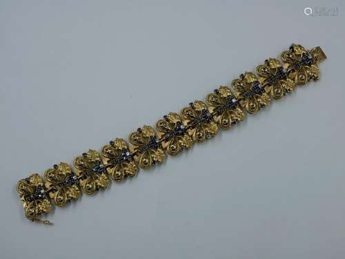 Antique 18k yellow gold bracelet with articulated …