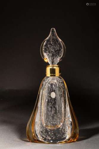 MARCEL FRANCK. Flared crystal perfume bottle in th…