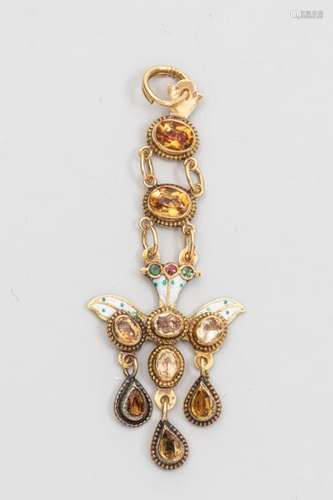 Pendant Holy Spirit in 18k yellow gold enamelled w…