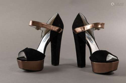 PRADA Pair of black suede shoes Size 36