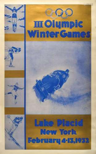 Lake Placid 1932 Winter Olympics Poster and Group of