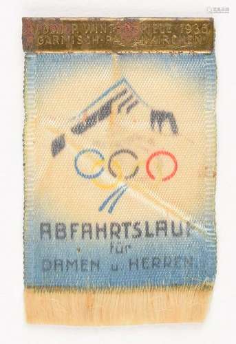 Garmisch 1936 Winter Olympics Silk Ticket