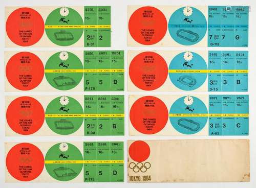 Tokyo 1964 Summer Olympics Group of (6) Unused Soccer
