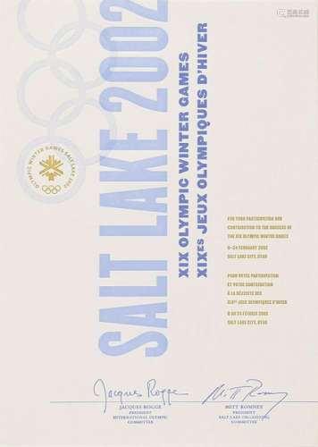 Salt Lake City 2002 Winter Olympics Participation