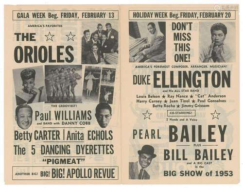 Duke Ellington 1953 Apollo Theatre Handbill