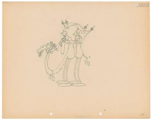 Mickey and Minnie Mouse production drawing from Mickey