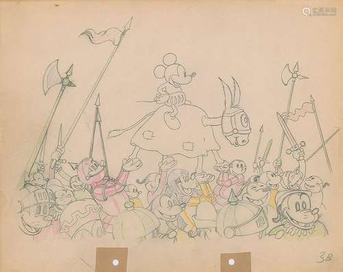 Mickey Mouse production drawing from Ye Olden Days