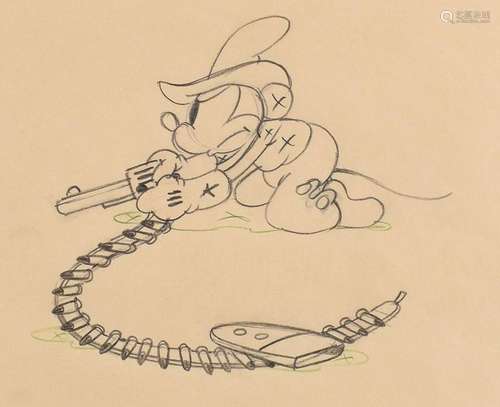 Mickey Mouse production drawing from Two-Gun Mickey