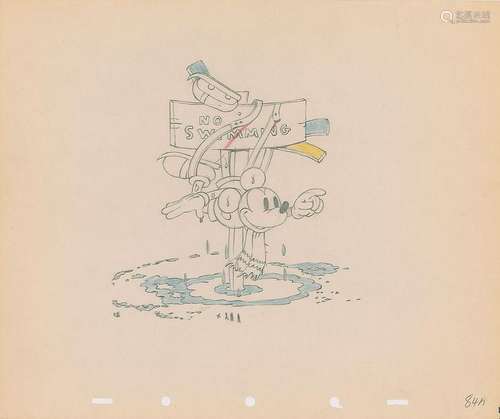 Mickey Mouse production drawing from On Ice