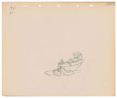 Donald Duck production drawing from Donald and Pluto