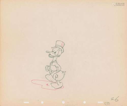 Donald Duck production drawing from Modern Inventions