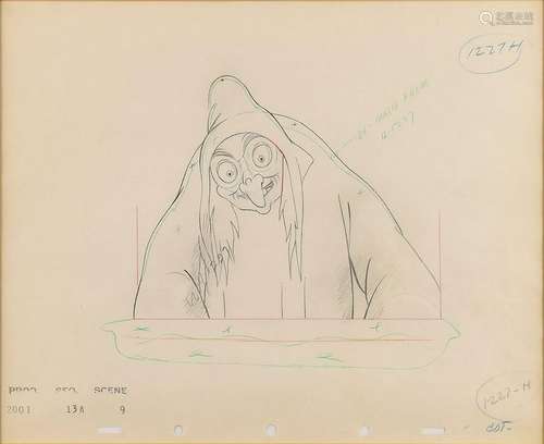 Wicked Witch production drawing from Snow White and the