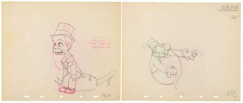 W. C. Fields and Charlie McCarthy production drawings