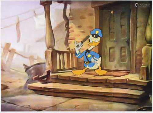 Donald Duck production cel from Officer Duck