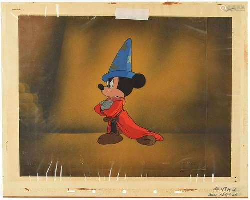 Mickey Mouse production cel and production background