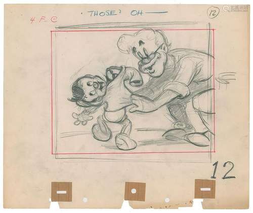 Pinocchio and Mister Geppetto production storyboard