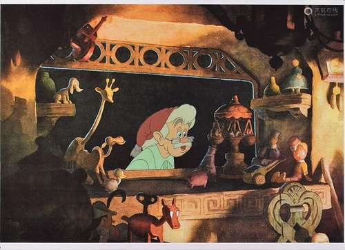 Mister Geppetto production cel from Pinocchio