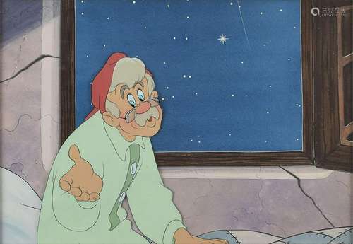 Geppetto production cel from Pinocchio