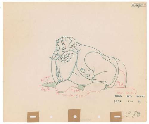 Stromboli production drawing from Pinocchio