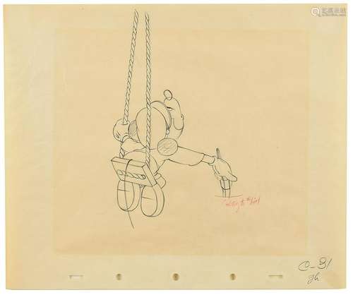 Mickey Mouse production drawing from Tugboat Mickey