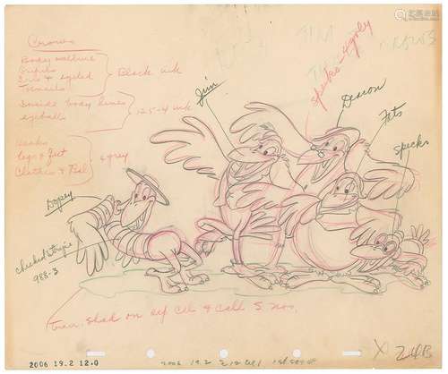 Crow Gang production drawing from Dumbo