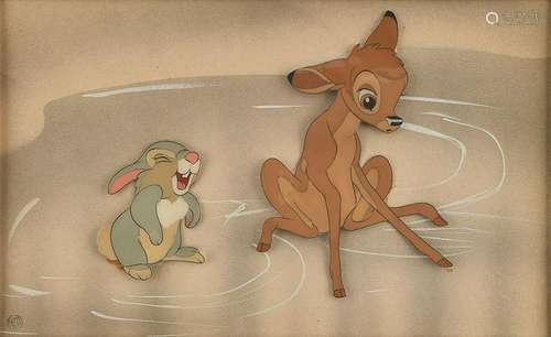 Bambi and Thumper production cel from Bambi