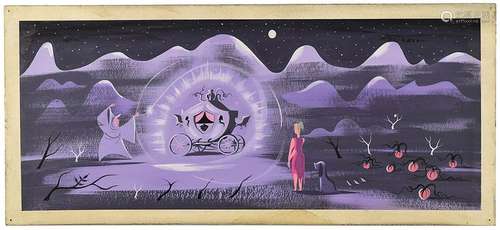 Mary Blair concept painting of Cinderella and Fairy