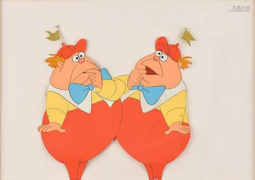 Tweedledum and Tweedledee production cel from Alice in