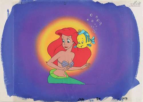 Ariel and Flounder production cels and production