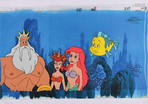 Ariel and friends production cels from The Little