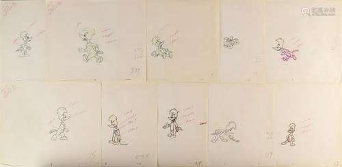 Woody Woodpecker production drawings from The Woody