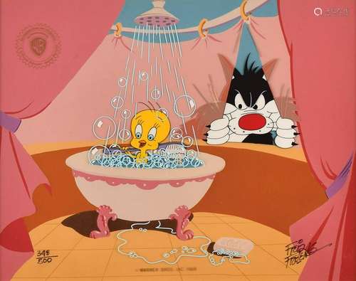 Sylvester and Tweety Serigraph Cel from 'Peeping Tom