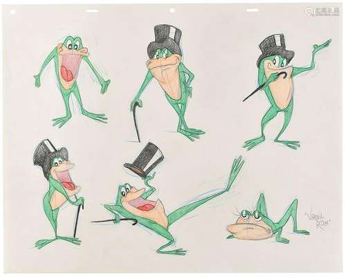 Michigan J. Frog model sheet drawing by Virgil Ross