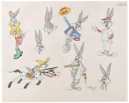 Bugs Bunny model sheet drawing by Virgil Ross