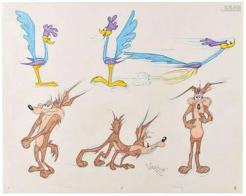 Wile E. Coyote and the Road Runner model sheet drawing