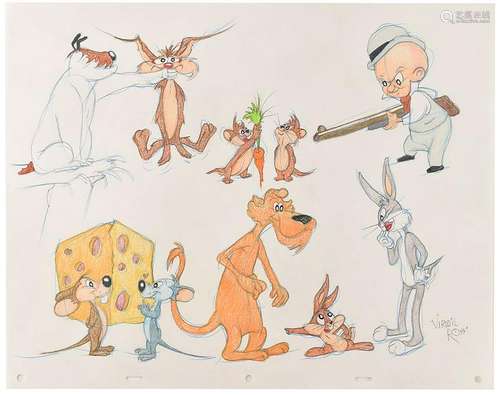 Looney Tunes characters drawing by Virgil Ross