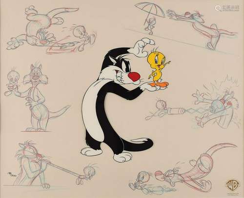 Sylvester and Tweety limited edition cel entitled