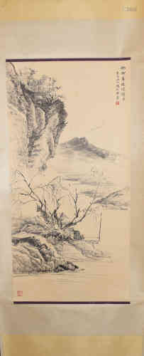 A Chinese Painting of Riverbank, Huyefo Mark