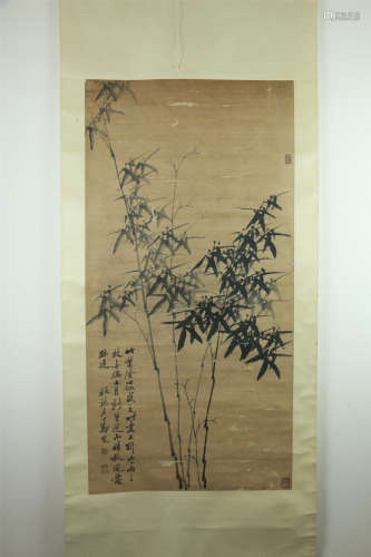 A Chinese Painting of Ink Bamboo, Zhengbanqiao Mark