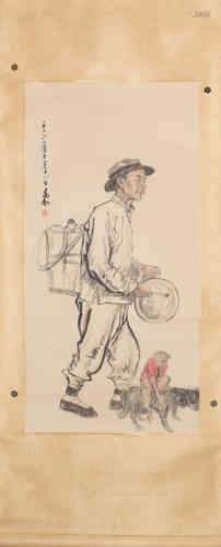 A Chinese Painting of Figure, Jiangzhaohe Mark