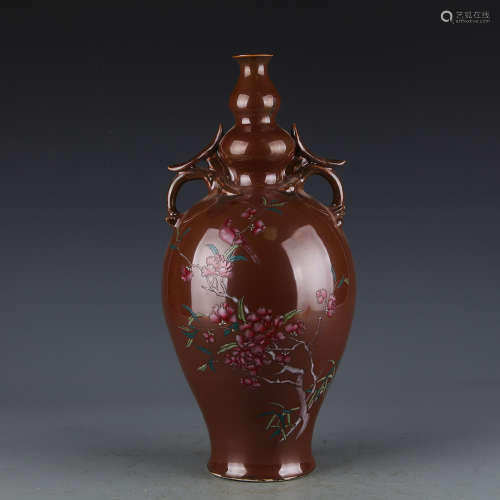 A Chinese Ding Type Brown Glazed Porcelain Vase