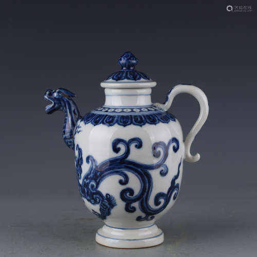 A Chinese Blue and White Porcelain Teapot