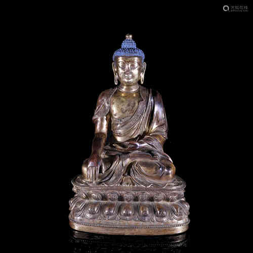 A Chinese Gilt Bronze Buddha Statue of Shakyamuni