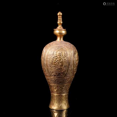 A Chinese Gilt Bronze Vase