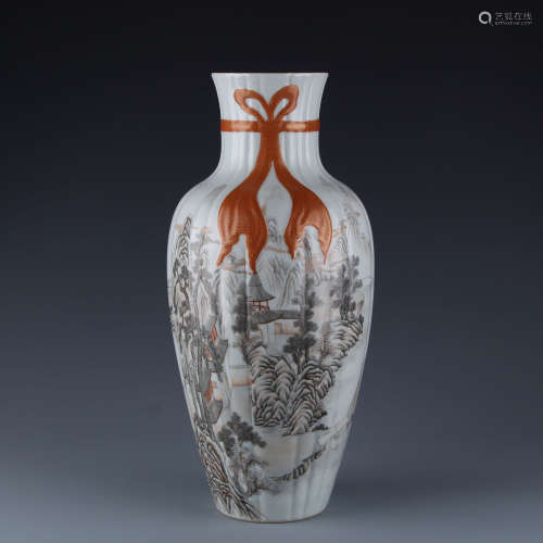 A Chinese Porcelain Vase of Landscape Decoration