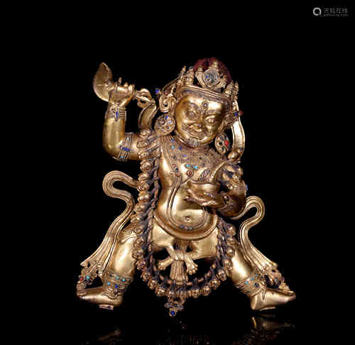 A Chinese Gilt Bronze Buddha Statue of Hayagriva