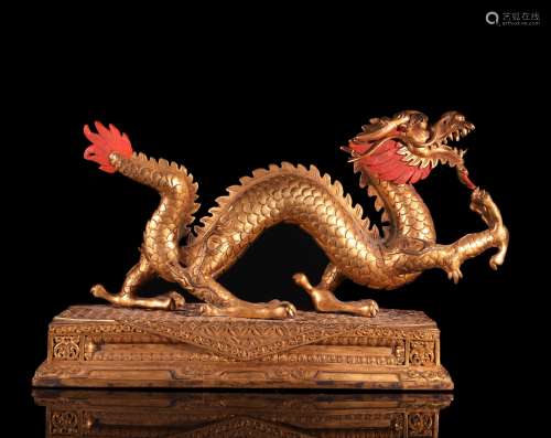 A Chinese Bronze Decoration of Dragon Shape