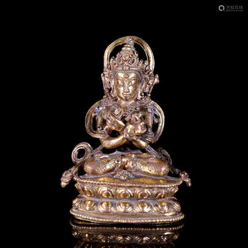 A Chinese Gilt Bronze Buddha Statue of Vajrasattva