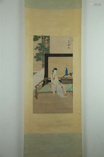 A Chinese Painting of Lady, Kangtao Mark