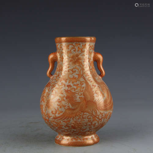 A Chinese Iron-Red Glazed Porcelain Vase